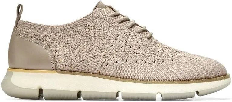 Cole Haan 4. Zerogrand Stitchlite Oxford - Shoes for Women - Round Toe - Anatomical Footbed - Pull Loop Ashes of Roses Etherea Knit/Etherea Smooth Leather/Pumpkin/Optic White 9 B - Medium