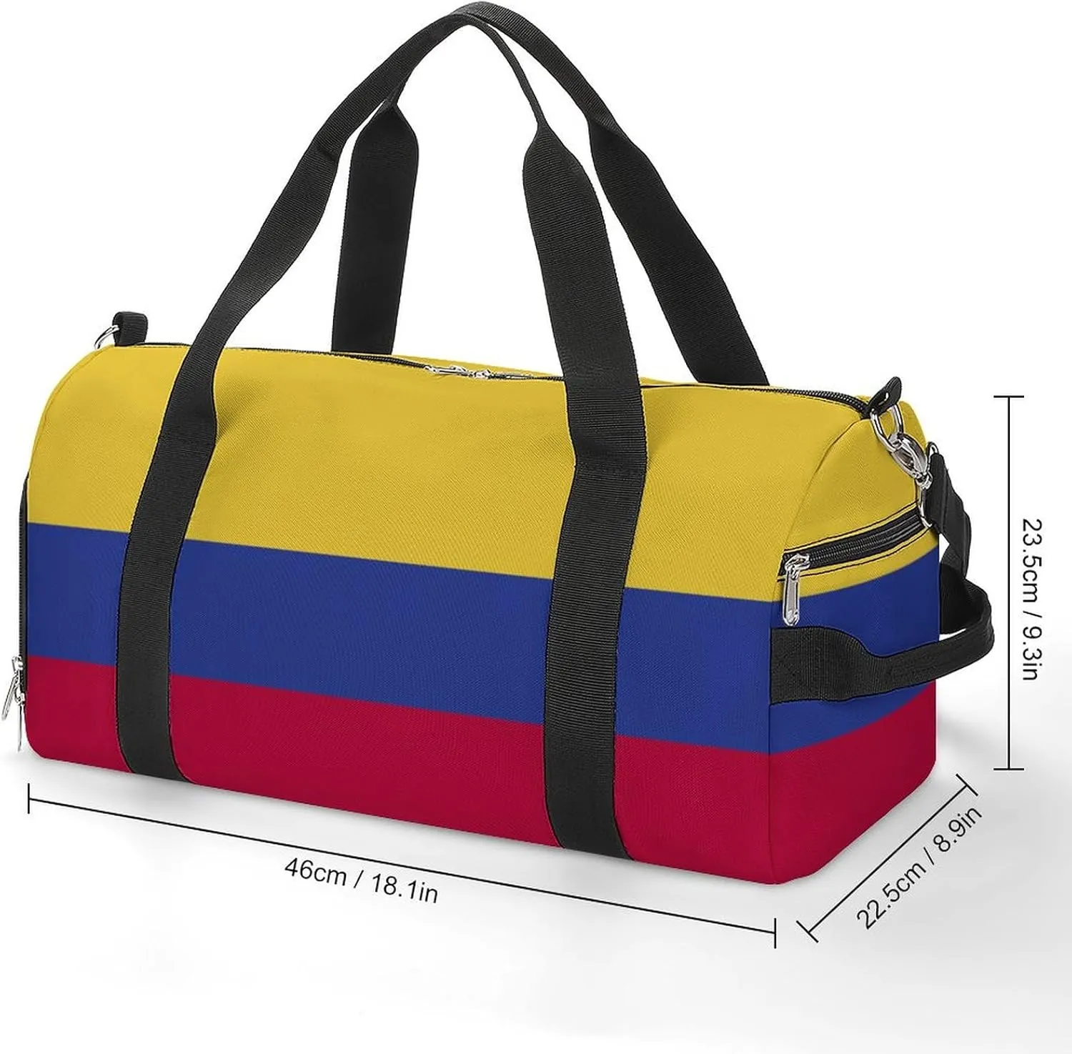 Colombia Flag Travel Gym Bag with Shoe Compartment Waterproof Weekender for Sports Yoga Beach