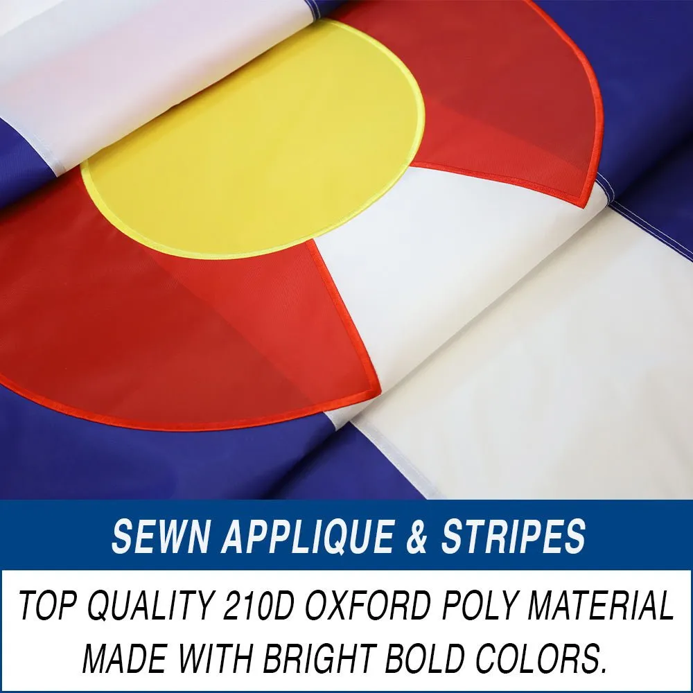 Colorado Embroidered Flag 3x5ft