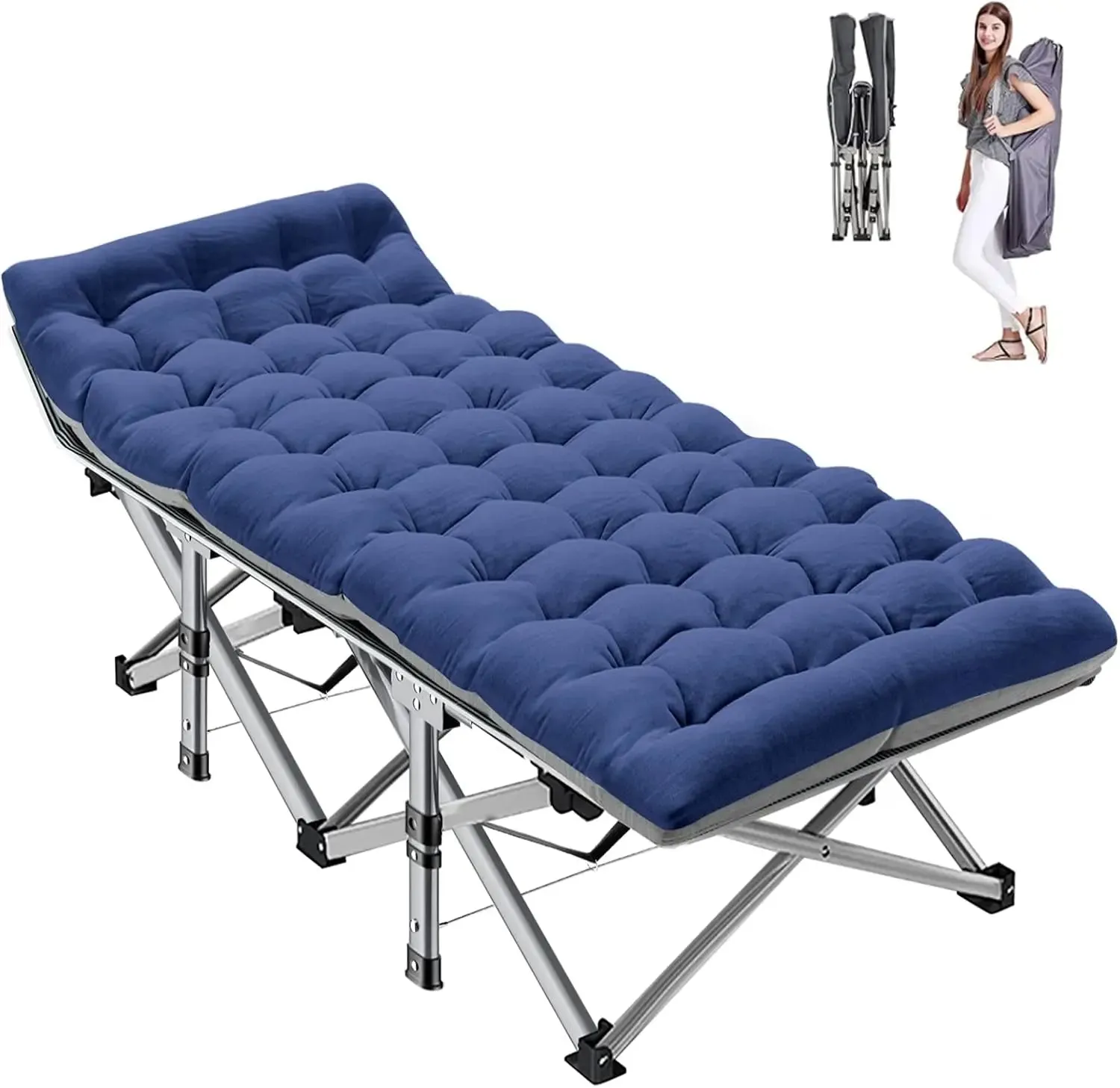 Comfortable Camping Cot with Durable Oxford Fabric