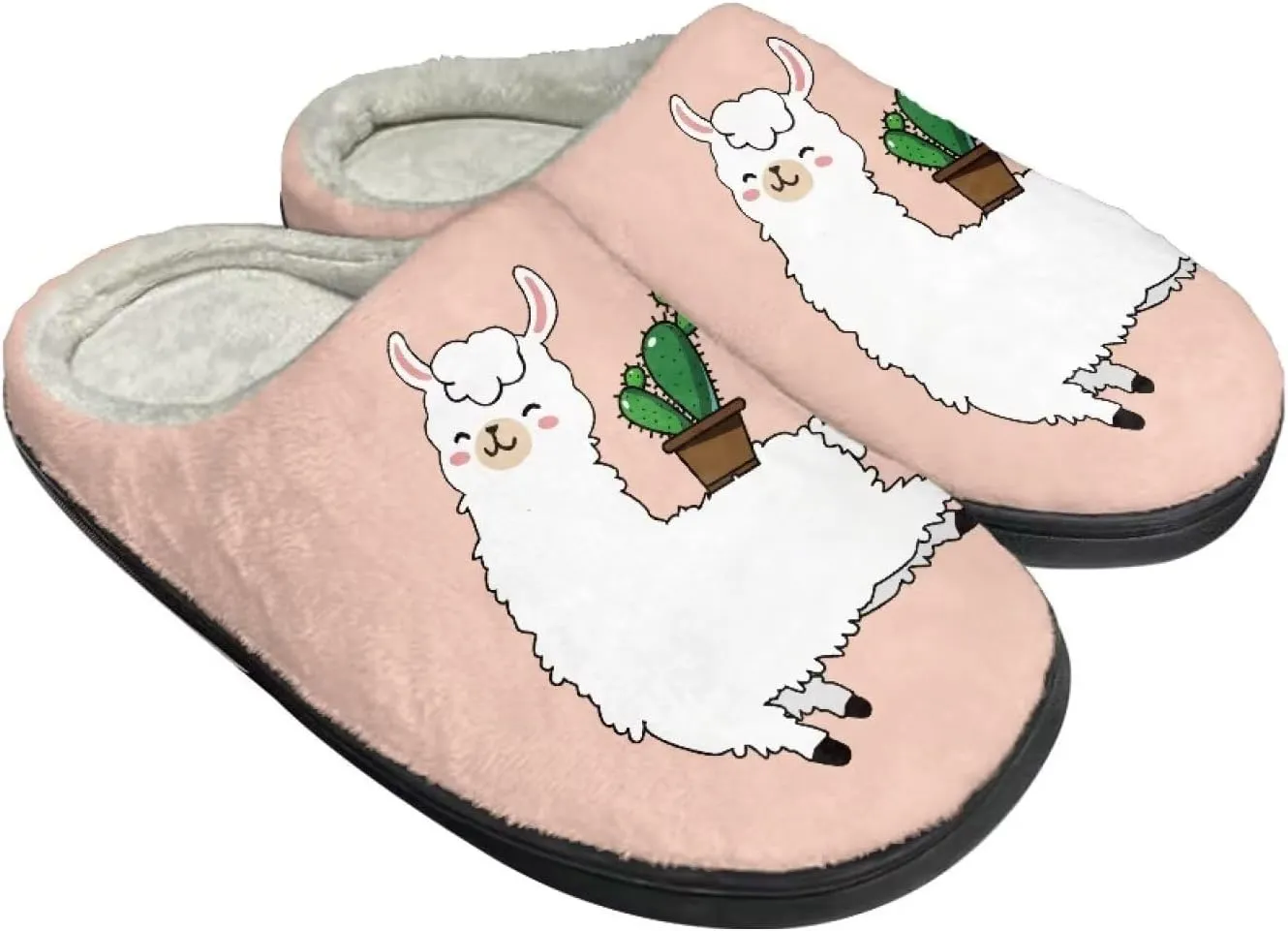 Comfortable Plush Slippers Full Toe Slip-On House Shoes Fuzzy Bedroom Slippers for Women Men Indoor Outdoor