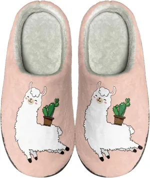 Comfortable Plush Slippers Full Toe Slip-On House Shoes Fuzzy Bedroom Slippers for Women Men Indoor Outdoor