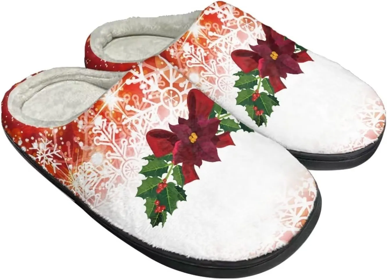 Comfortable Plush Slippers Full Toe Slip-On House Shoes Fuzzy Bedroom Slippers for Women Men Indoor Outdoor