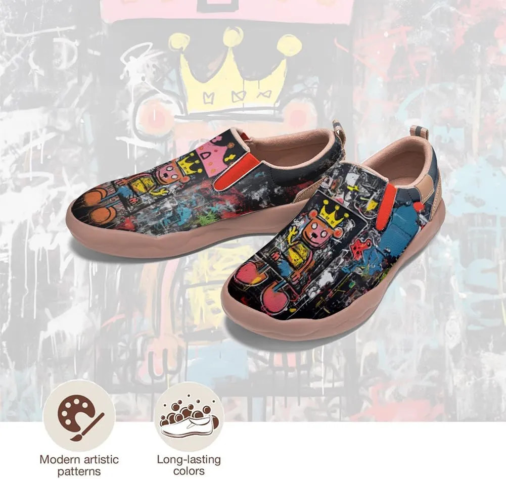 Comfortable Travel Shoes for Mens Loafers Slip-on Shoes Graffiti Art Painted Casual Walking Lightweight Sneakers
