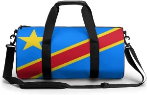 Congo Flag Waterproof Gym Duffel for Men Women Sports Travel Tote Bag