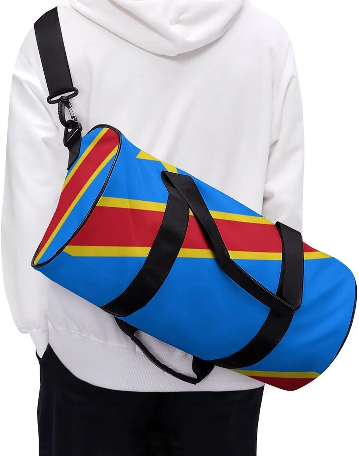 Congo Flag Waterproof Gym Duffel for Men Women Sports Travel Tote Bag