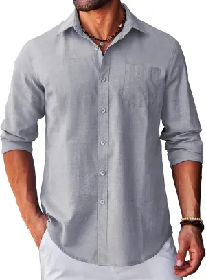 COOFANDY Men's Long Sleeve Button Down Shirt Casual Untucked Regular-Fit Oxford Dress Shirts
