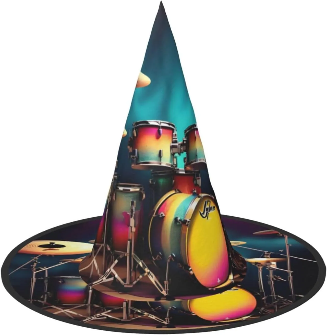 Cool Drums Set Trendy Halloween Witch Hat For Women - Ultimate Party Hat For Best Halloween Costume Ensemble