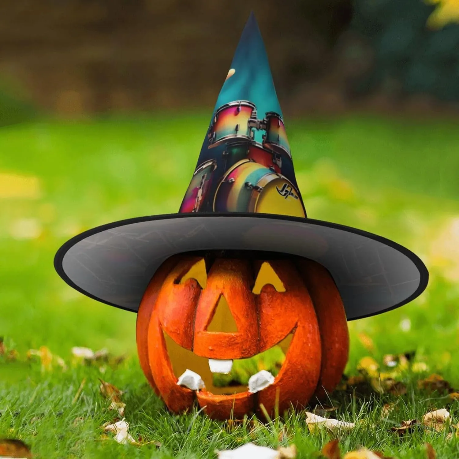 Cool Drums Set Trendy Halloween Witch Hat For Women - Ultimate Party Hat For Best Halloween Costume Ensemble