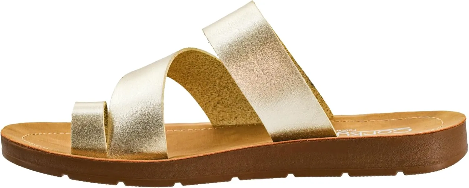 Corkys Footwear Just A Fling Sandals - Features a Toe Wrapped strap for Stability, Unbeatable Cushioned Insoles for Comfort, Slip-on Technology for Easy On and Off