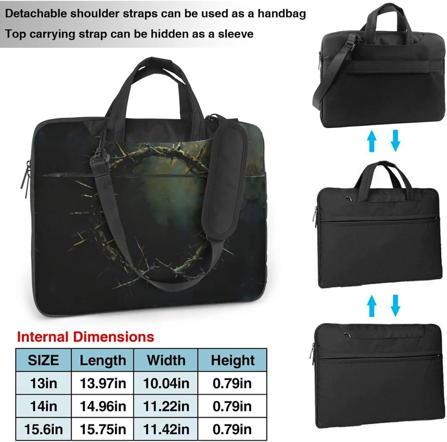 Crown of thorns Print Trendy Oxford Cloth Laptop Bag - Versatile Laptop Case,Messenger Bag, Shoulder Bag