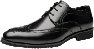 CSCDD Men's Breathable Printed Waxed Lace-up Leather Shoes Low-top Soft Sole Non-Slip Comfortable Suitable for Daily Commuting Business Parties Weddings