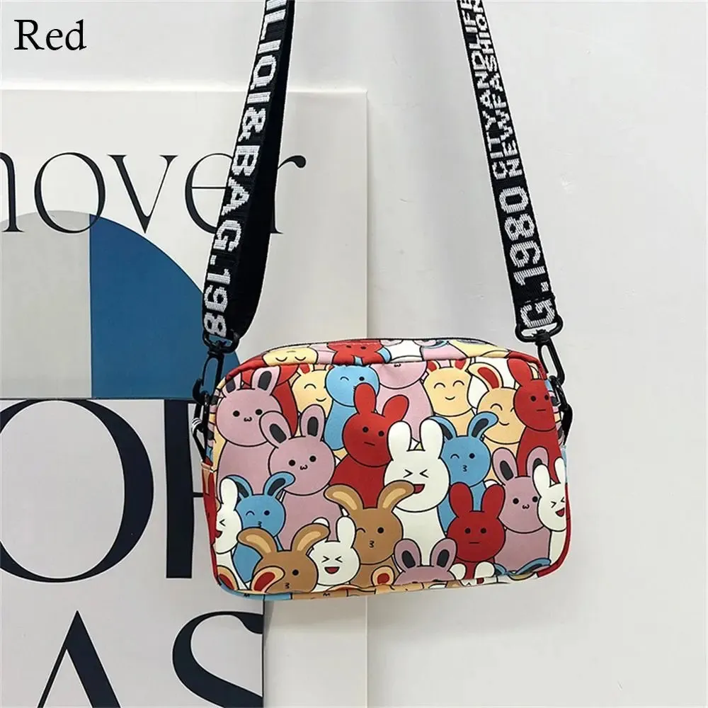 Cute Cartoon Rabbit Oxford Bag – Small Square, Large Capacity Shoulder & Messenger Bag for Women and Girls.