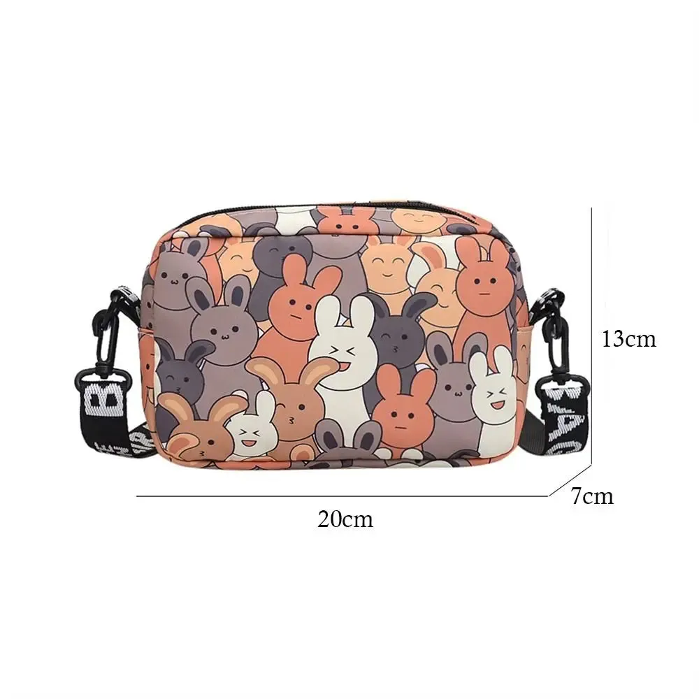 Cute Cartoon Rabbit Oxford Bag – Small Square, Large Capacity Shoulder & Messenger Bag for Women and Girls.