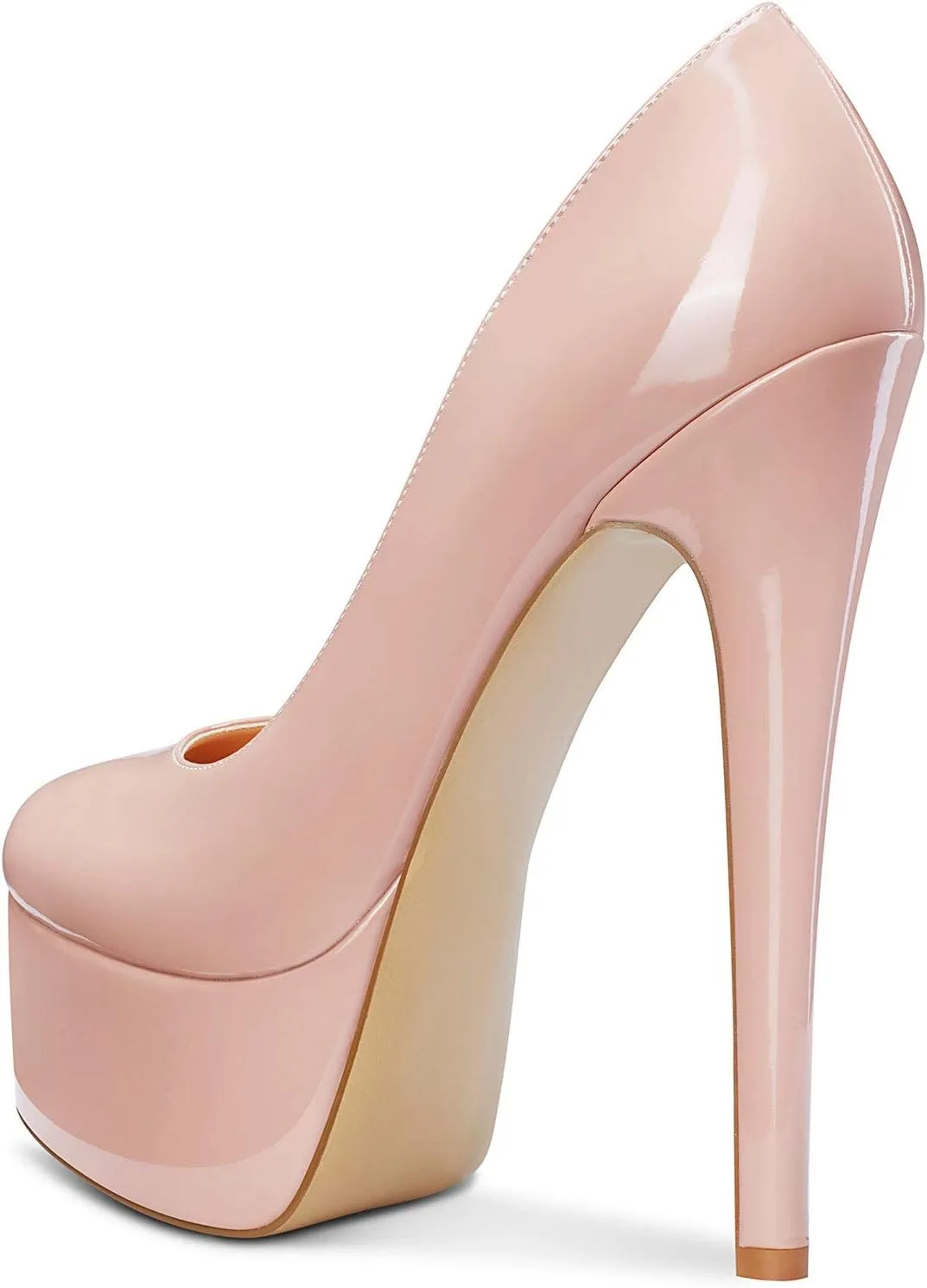 DearOnly Women's High Heels Platform Pumps Slip On Sexy Round Toe Stilettos 5.9" Inch Heel Classic Dress Party Shoes