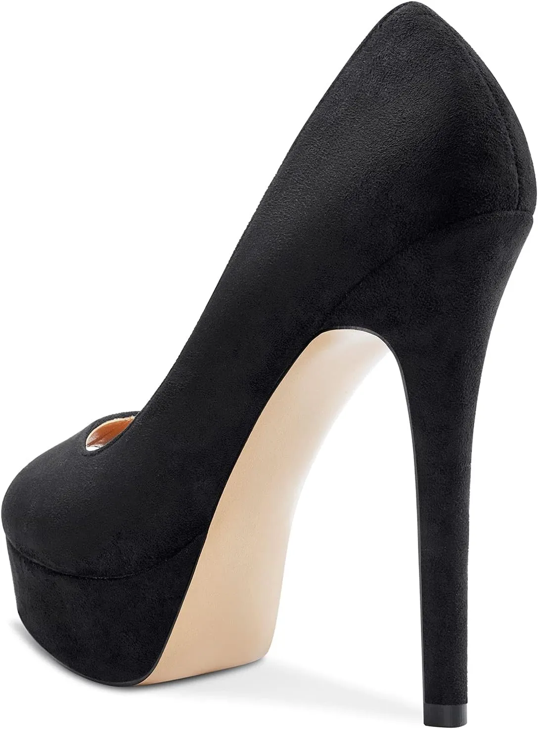 DearOnly Women's Sky High Heels Platform Pumps Slip On Sexy Peep Toe Stilettos 5" Heel Classic Dress Party Footwear Shoes