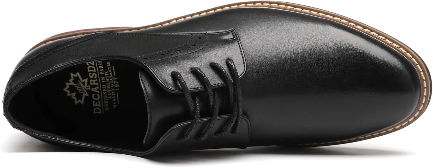 DECARSDZ Mens Classic Oxford Wingtip Modern Formal Lace Up Dress Shoes Wedding Shoe