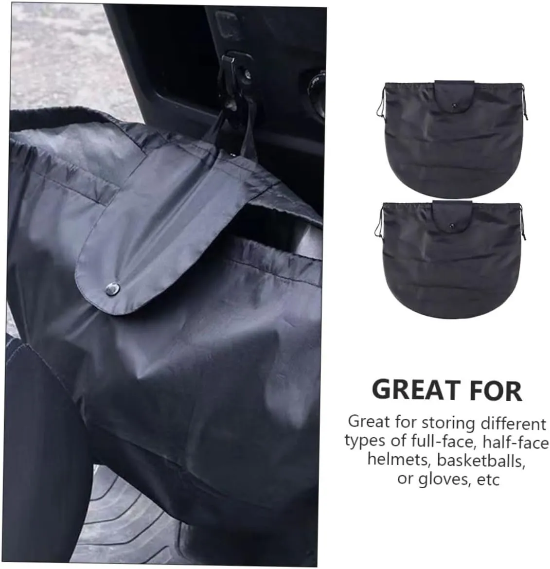 DECHOUS 2sets 2pcs Bags Drawstring Holder for Half Face Helmets Compact Storage Pouch for Skiing Biking Travel Durable Easy to Carry 2pcs*2
