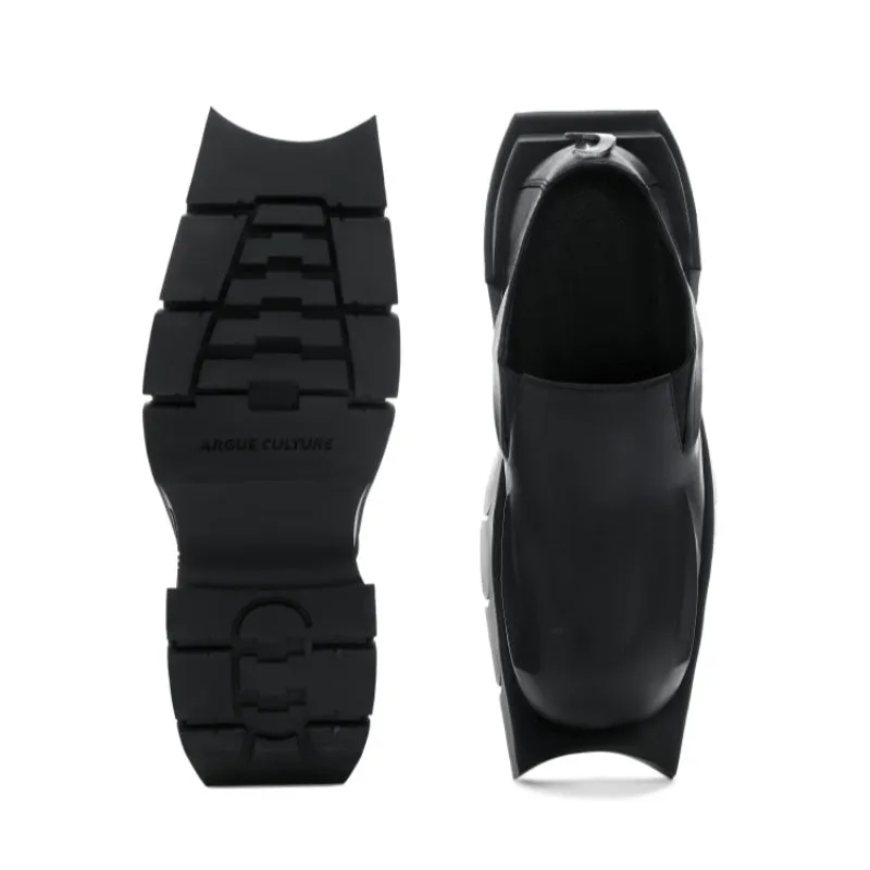 Derby Top Head Low Platform Leather Supportive Limited-time offer Devil Cowhide Horn Round Shoes