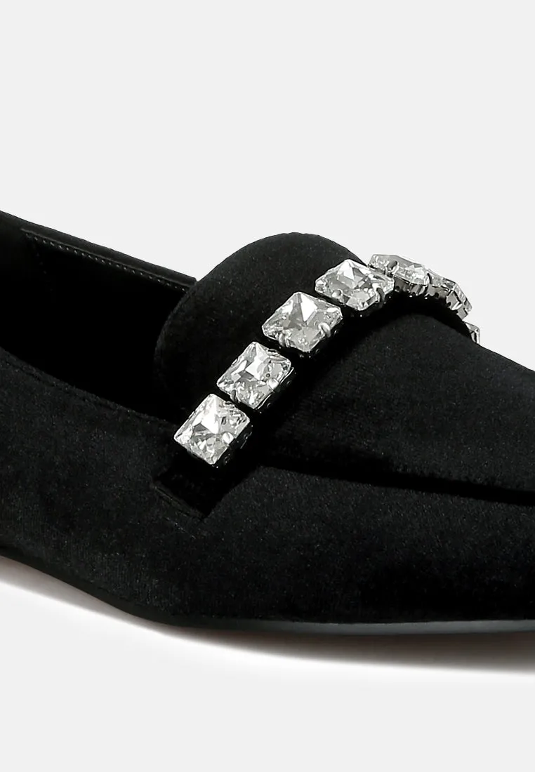 Diamante Strap Velvet Loafers By RAG