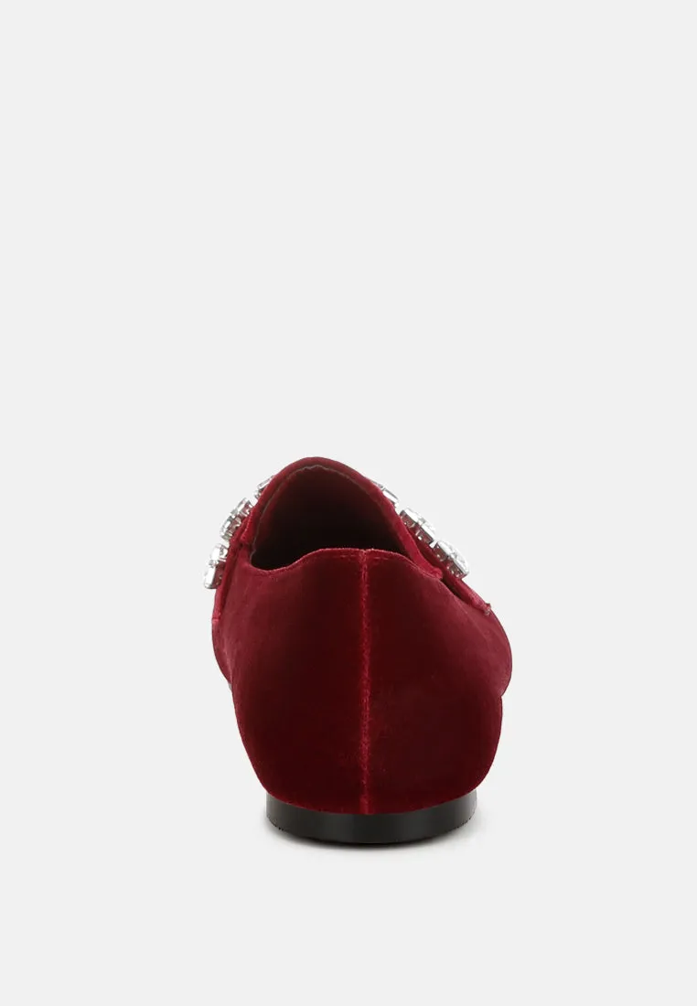 Diamante Strap Velvet Loafers By RAG