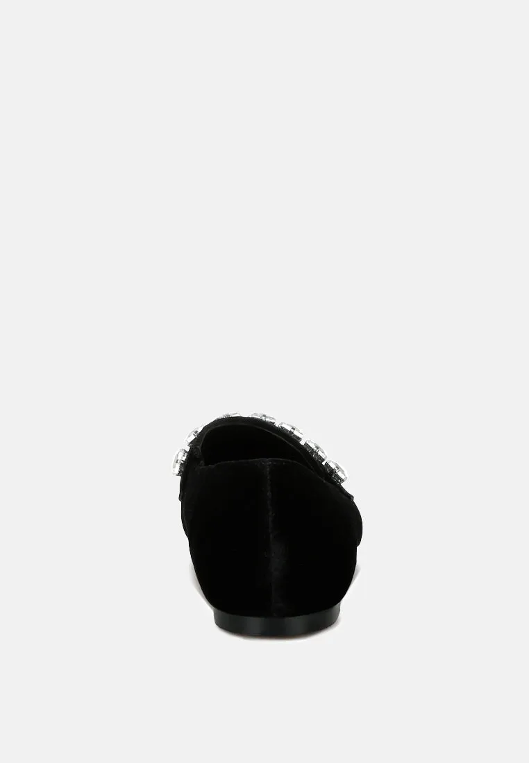 Diamante Strap Velvet Loafers By RAG