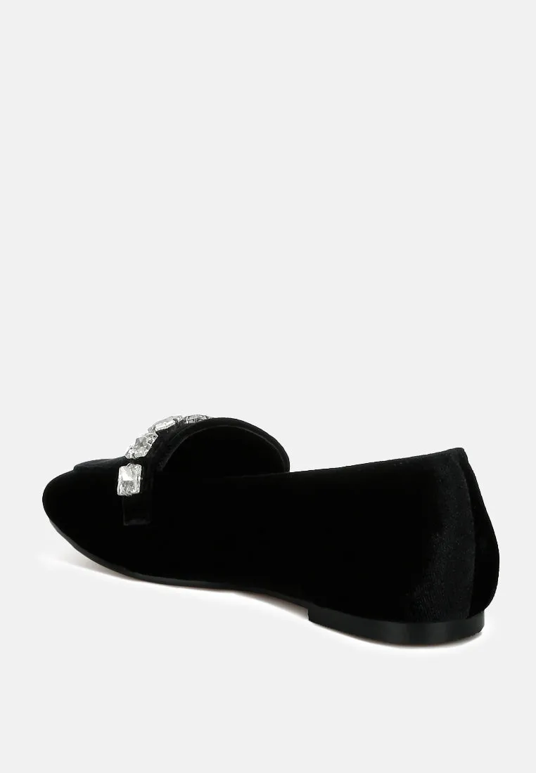 Diamante Strap Velvet Loafers By RAG