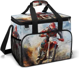 Dirt Bike Rider Motorcycle Leakproof Camping Backpack Travel Cooler Bag Beach Food Storage Lunch Pack