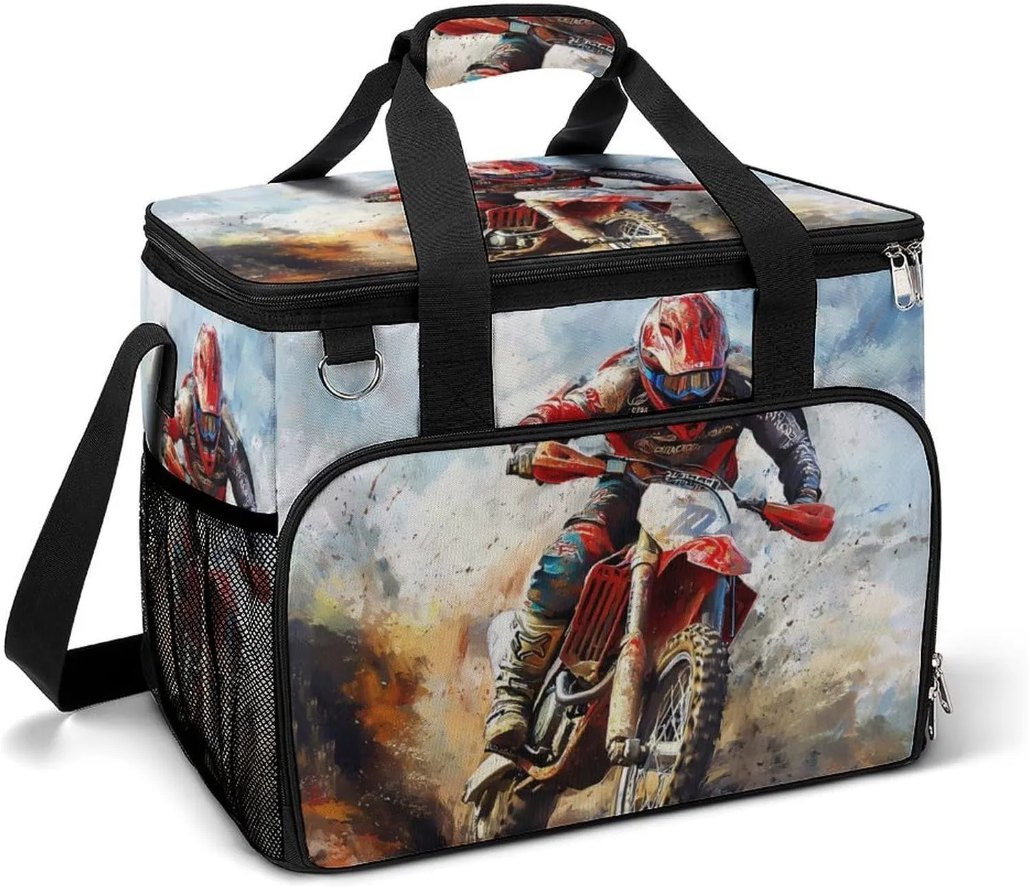 Dirt Bike Rider Motorcycle Leakproof Camping Backpack Travel Cooler Bag Beach Food Storage Lunch Pack