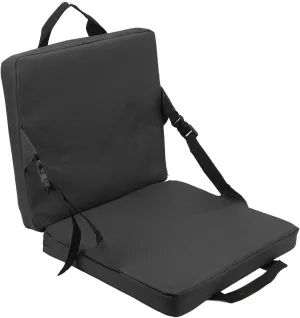Diydeg Portable Stadium Seat Cushion, Outdoor Folding Padded Floor Chair with Back Support, Storage Pocket & Adjustable Strap, Lightweight Stadium Bleacher Seat for Sporting Events,
