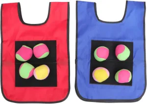 Dodgeball Game Vests, Sticky Vests Set, Game Sticky Ball, Kids Outdoor Activity Game, Sticky Ball Game with 10 Soft Fleece Balls, 2 Sticky Jerseys Random Color