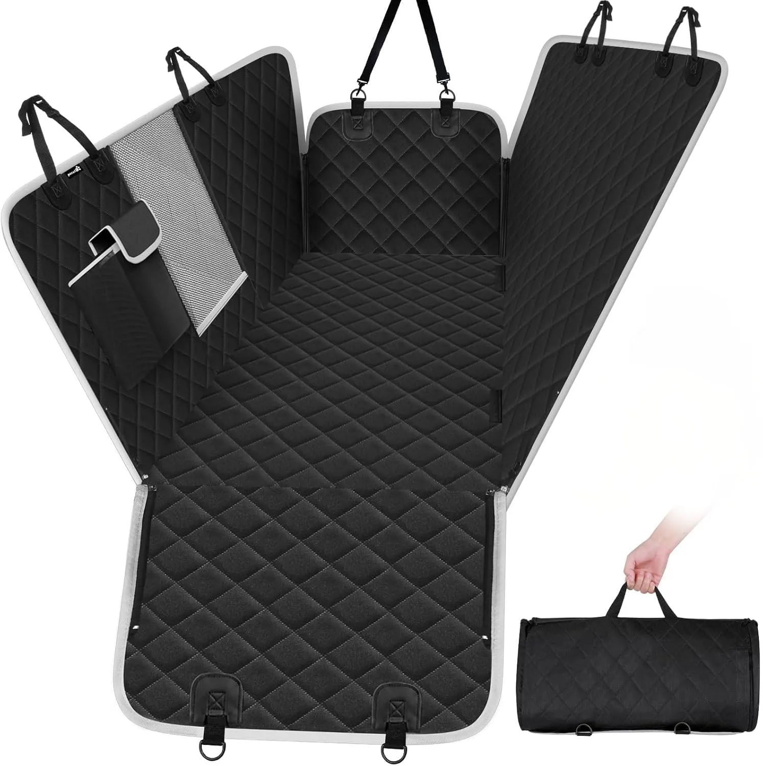 Dog Car Seat Back Pad for Mercedes Benz GLE 350/450/53 AMG/580/63 AMG S 2020 2021 2022 2023 2024, Durable Easy to Carry Foldable with Mesh Window Practical Storage Bag Pet Pad,A