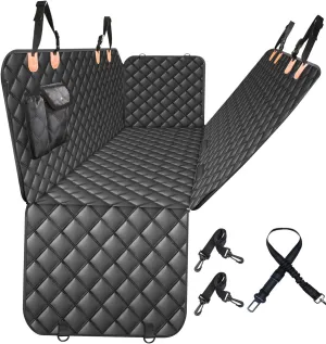 Dog Car Seat Cover for Back Seat – Waterproof Nonslip Hammock with Dog Seat Belt, Universal Fit Pet Seat Protector for Cars, SUVs, Trucks, Durable, Easy Install, Machine Washable