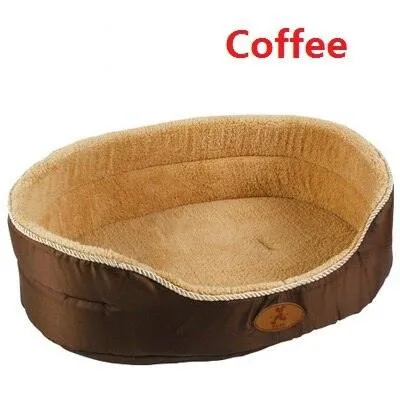 Dog's Soft Plush Bed with Polka Dot Pattern