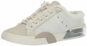Dolce Vita Women's ZANTEL Sneaker, Off White Crackled Leather, 9