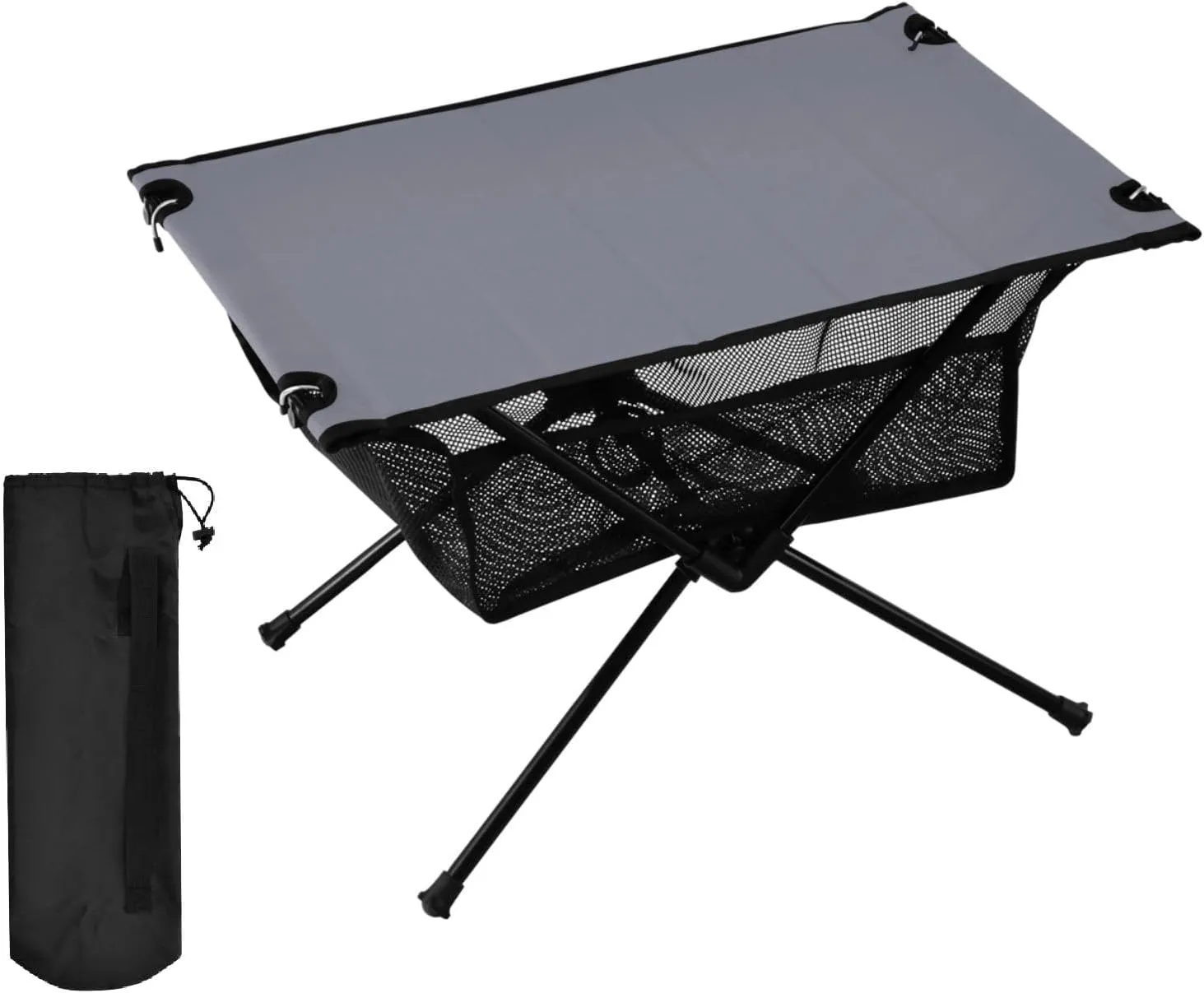 DOMIKING Grey Portable Camping Table Folding Picnic Tables with Carrying Storage Bag Backpacking Table for Camp Travel Beach 23.6 * 15.7 * 15 in