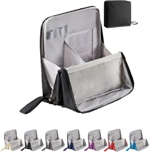 Doresty Makeup Bag,Standing Makeup Bag – Portable, Large Capacity,Waterproof,Multi-Purpose Large Capacity Oxford Cloth Standing Makeups Bags,for Daily,Travel (Black)