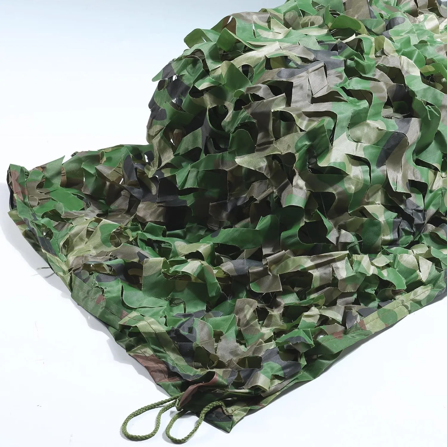 Double Layer Camo Netting Camouflage Netting - Bulk Roll Camouflage Net with Nylon Ropes, Military Netting Party Decorations Sunshade Camo Mesh for Hunting Blind