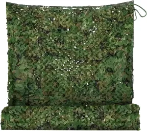 Double Layer Camo Netting Camouflage Netting - Bulk Roll Camouflage Net with Nylon Ropes, Military Netting Party Decorations Sunshade Camo Mesh for Hunting Blind