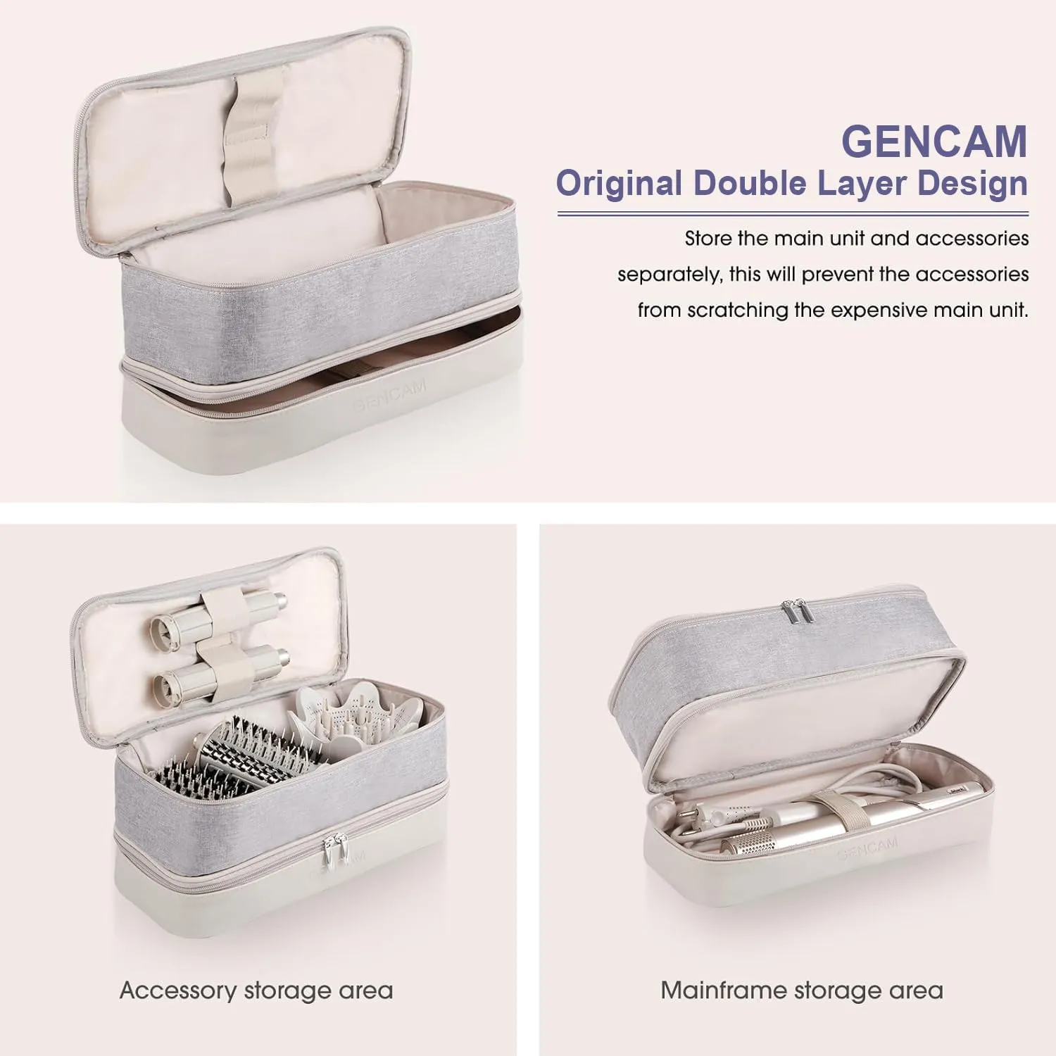 Double-Layer Carrying Case for Shark Flexstyle, Travel Case for Shark Flexstyle/FlexFusion, Portable Storage Organizer bag for Shark Flexstyle/Dyson Airwrap Styler and Attachments
