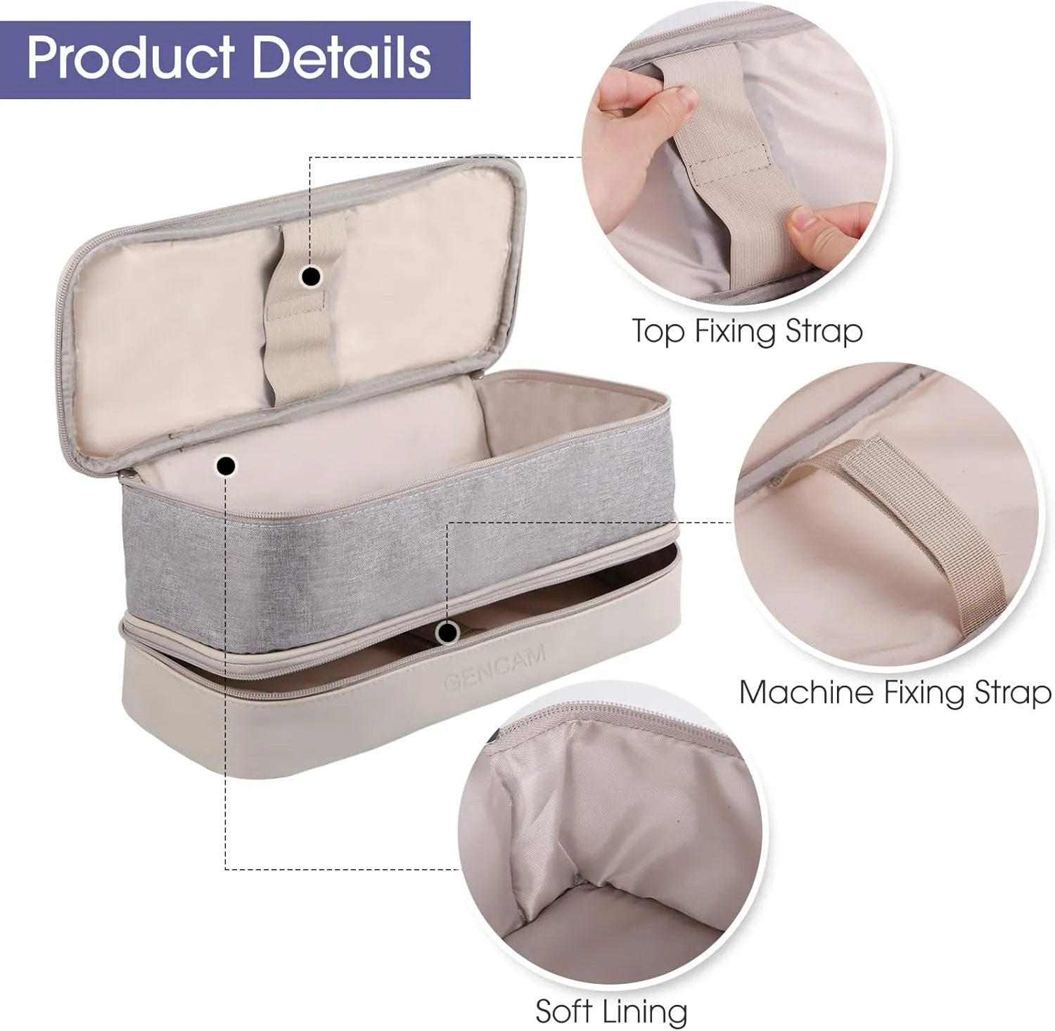 Double-Layer Carrying Case for Shark Flexstyle, Travel Case for Shark Flexstyle/FlexFusion, Portable Storage Organizer bag for Shark Flexstyle/Dyson Airwrap Styler and Attachments