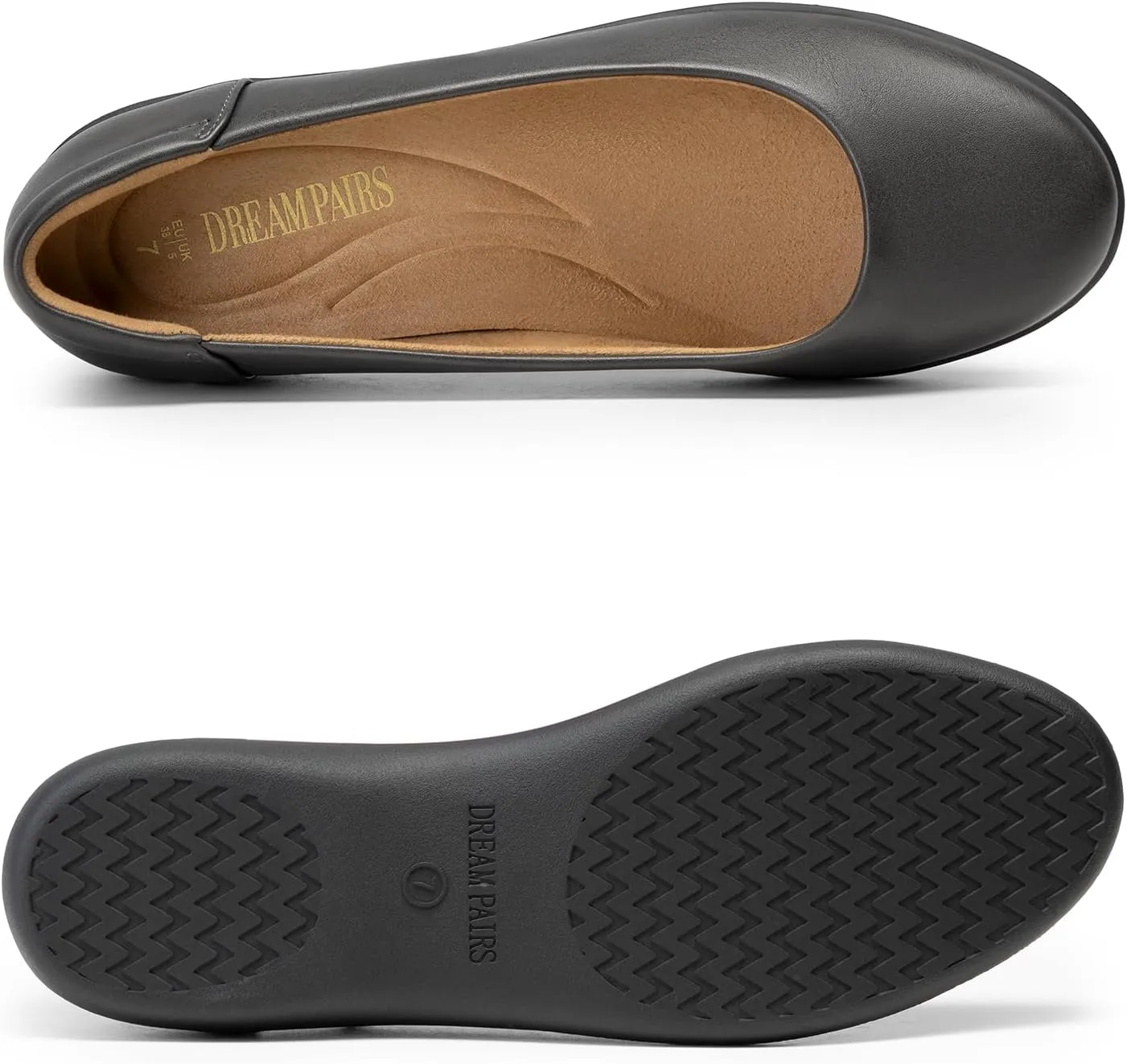 DREAM PAIRS Women’s Comfortable Ballet Dressy Work Flats, Round Toe Slip on Office Shoes