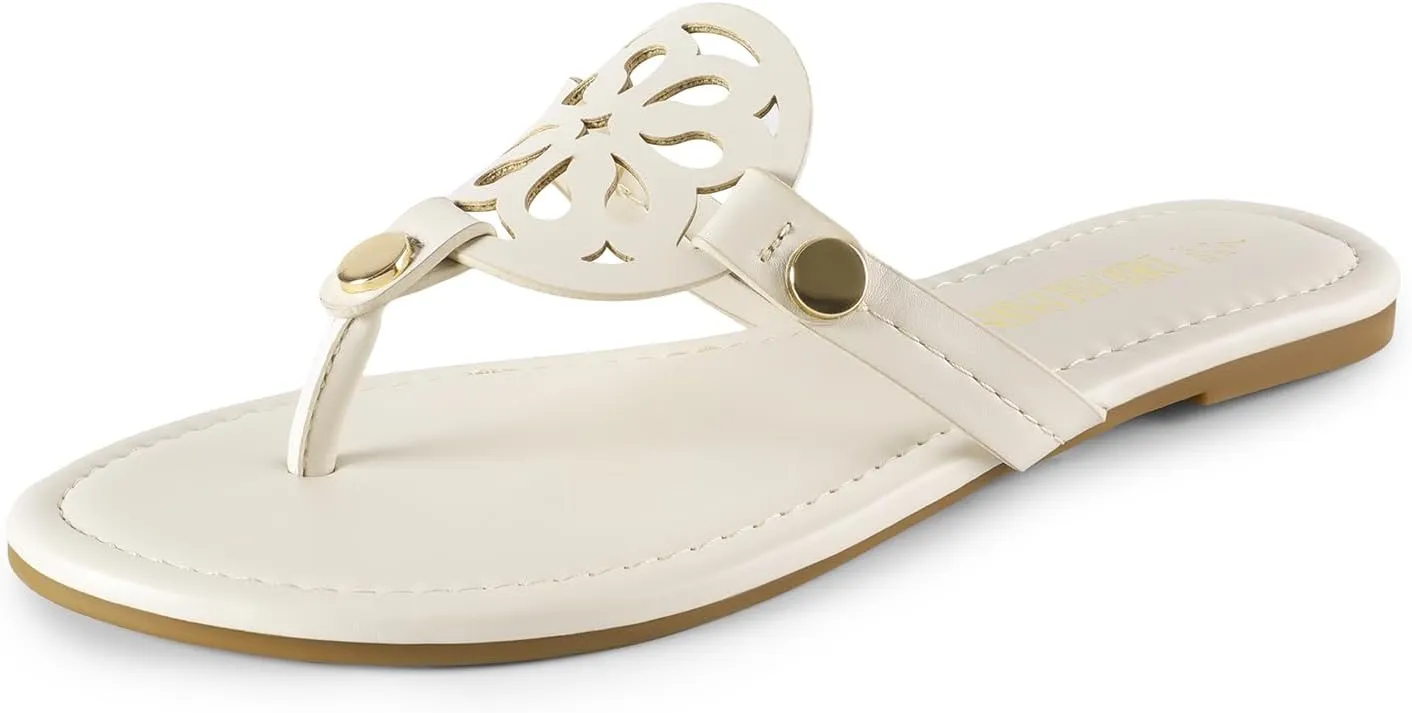 DREAM PAIRS Women's Flip Flops Comfortable Soft Cushion Slide Slip on Summer Beach Thong Flat Sandals