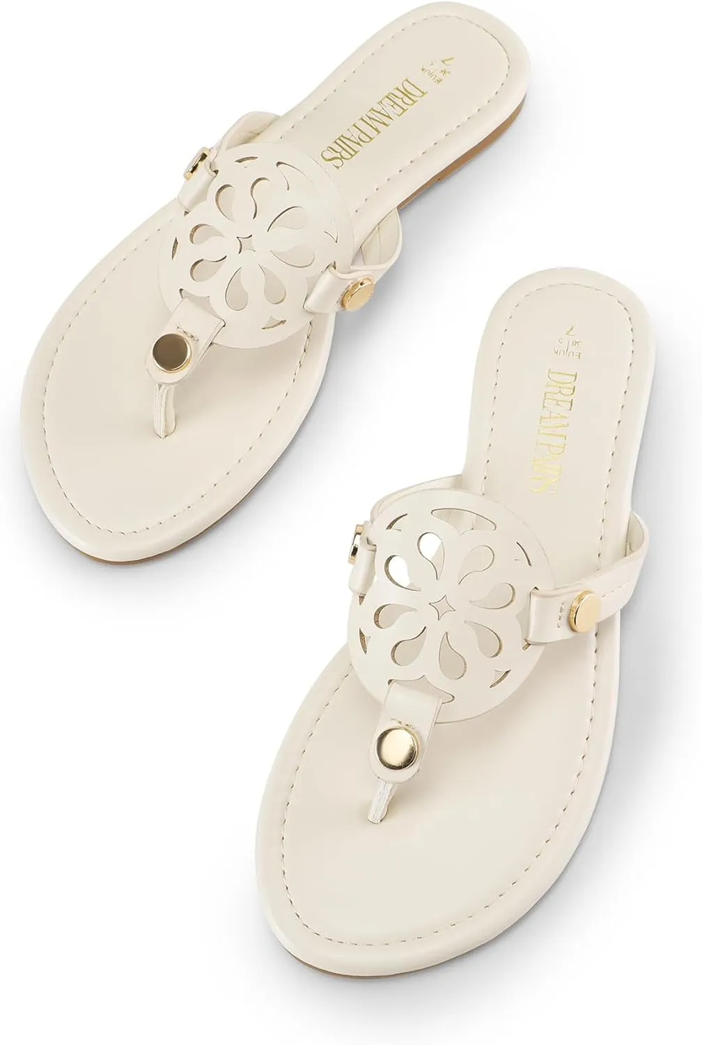 DREAM PAIRS Women's Flip Flops Comfortable Soft Cushion Slide Slip on Summer Beach Thong Flat Sandals