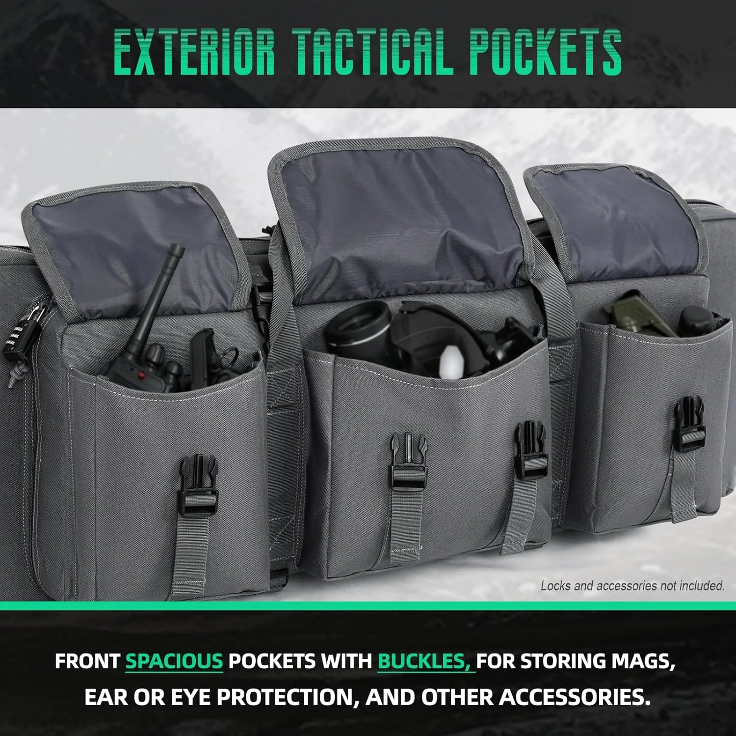 DULCE DOM 32/36/42/48/52 inch Double Rifle Case Soft Bag Gun Case, Perfect for Rifle Pistol Firearm Storage and Transportation, All Around Shooting Range Tactical Rifle Backpack, Indoor Outdoor