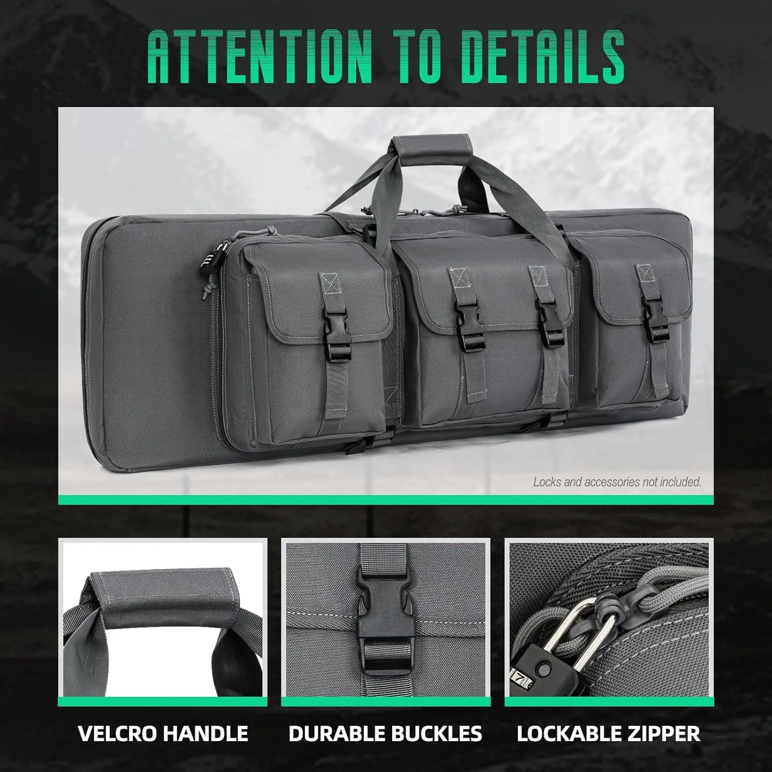 DULCE DOM 32/36/42/48/52 inch Double Rifle Case Soft Bag Gun Case, Perfect for Rifle Pistol Firearm Storage and Transportation, All Around Shooting Range Tactical Rifle Backpack, Indoor Outdoor