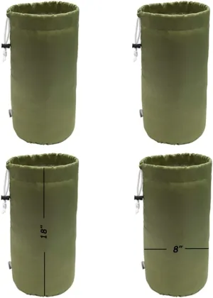 Durable Drawstring Water Resistant Dust Flap Stuff Sack Bag 4-Pack