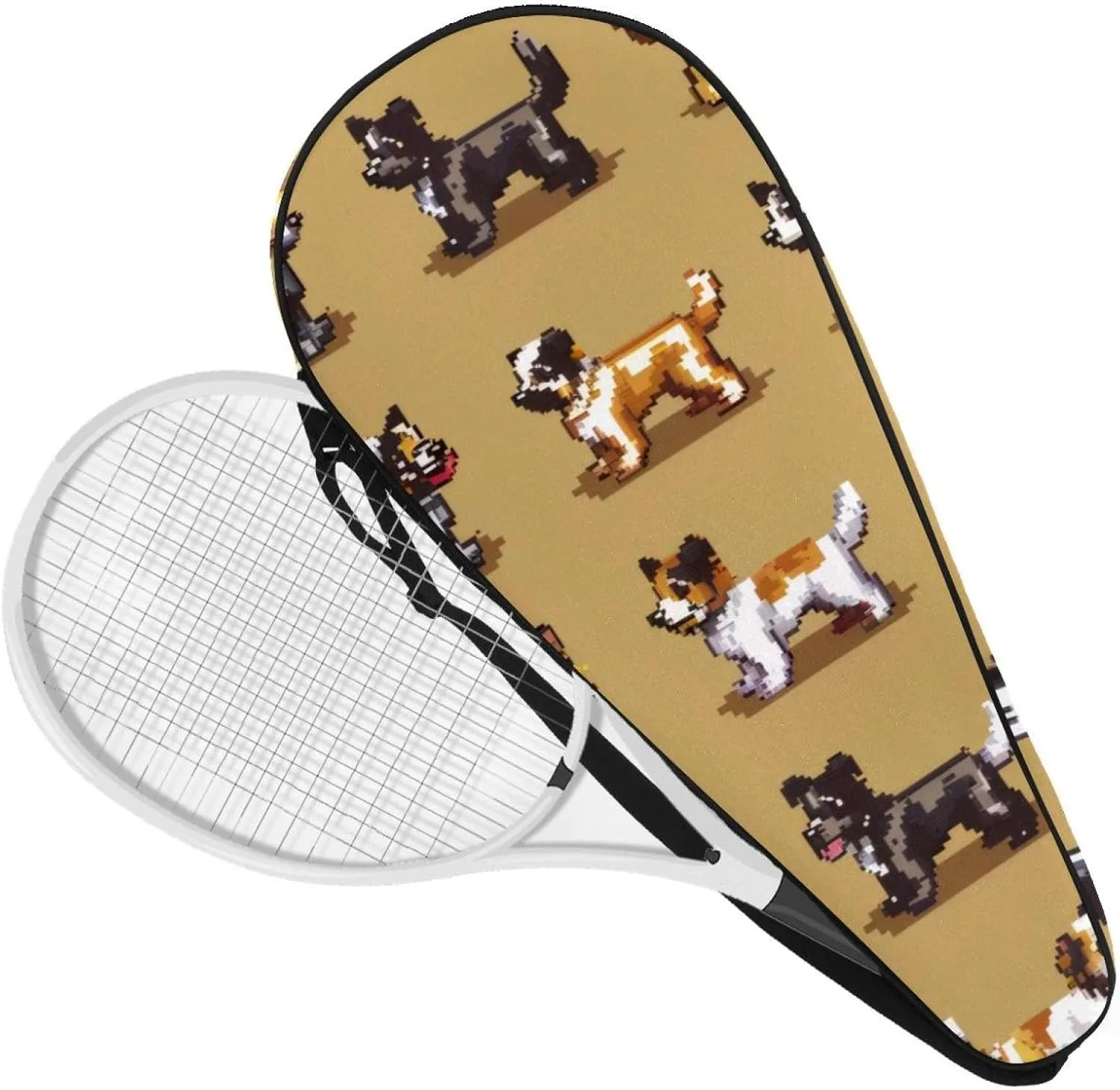 Durable Tennis Bag, Pink Yellow Flowers Branches Lightweight Tennis Racket Bag for Men Women Teens