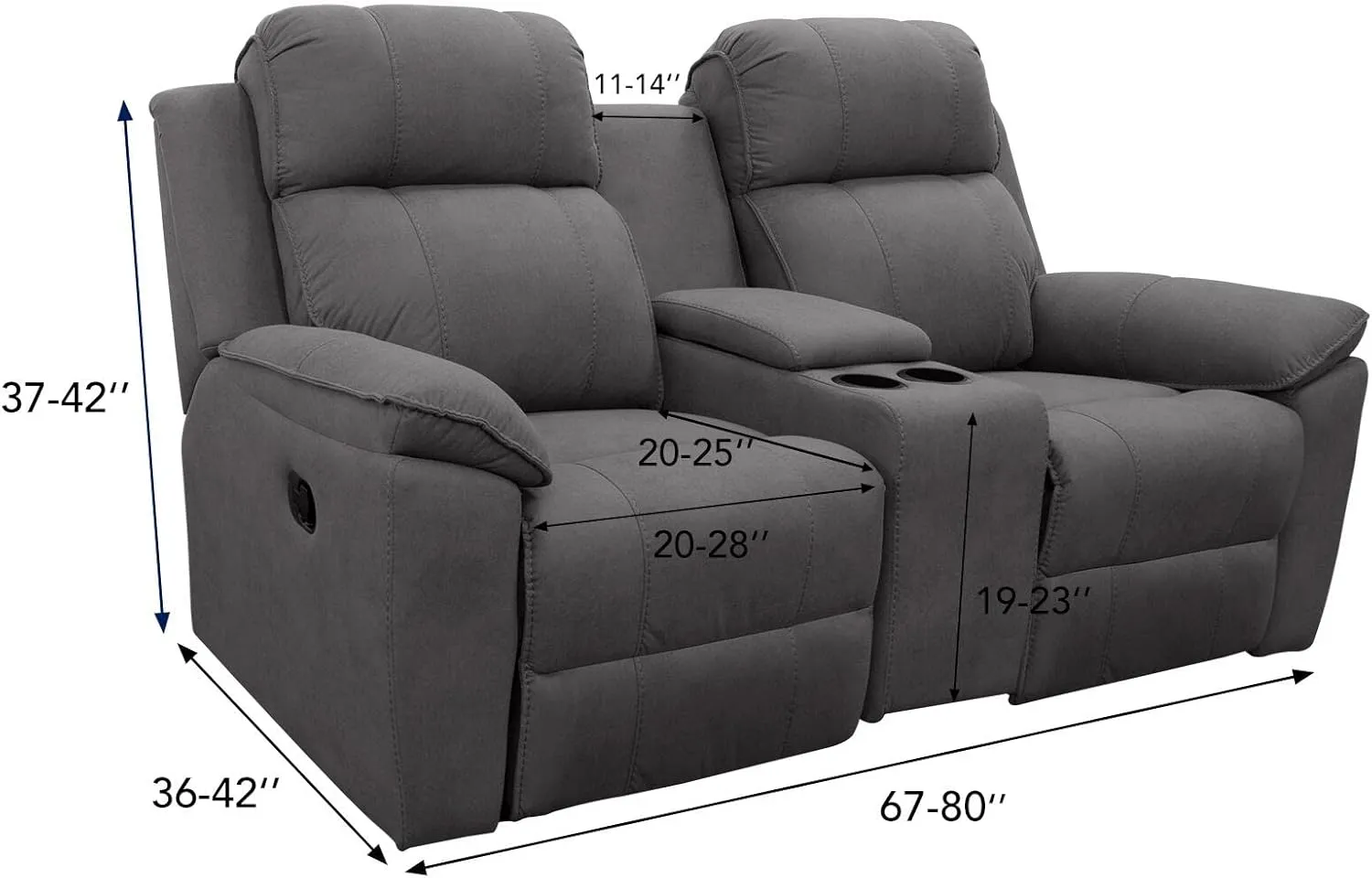 Easy-Going Stretch Recliner Loveseat Cover with Center Console Sofa Slipcover Soft Fitted Fleece 2 Seats Couch with Holder and Storage Washable Furniture Protector Camel
