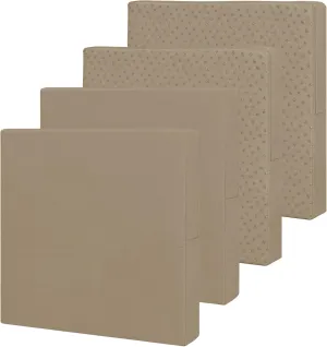 Easy-Going Waterproof Patio Cushion Covers Only 24x24x4 inch 4 Pack Replacement Non-Slip Outdoor Seat Cushion Slipcover with Zipper. Camel